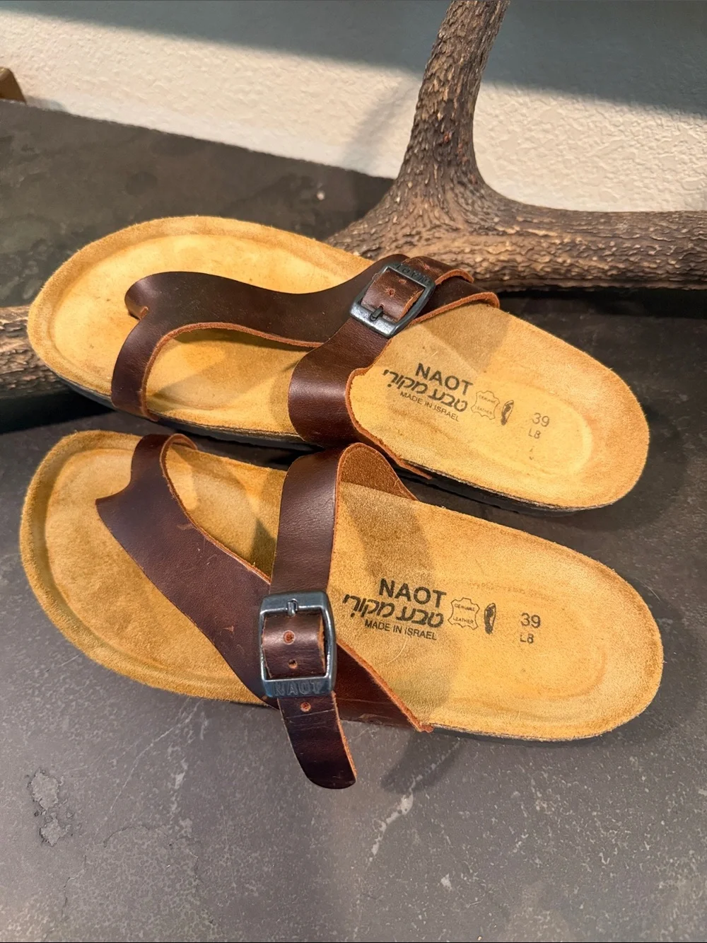 Naot Brown Leather Sandals